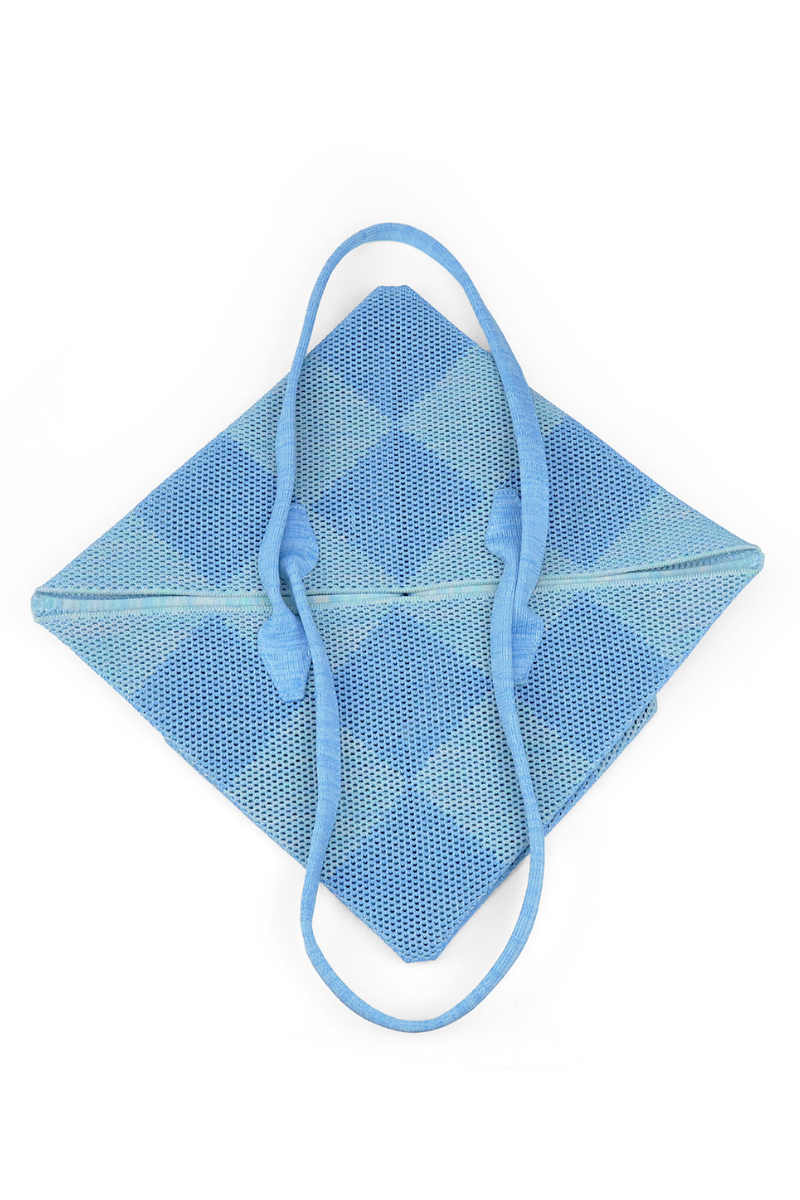 Max Simple Foldable Knit Bag Light Blue
