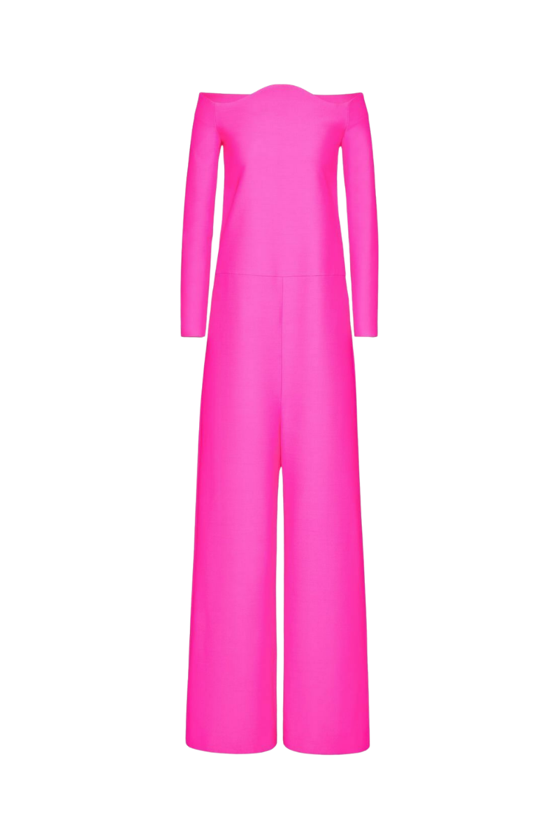 Valentino Wool And Silk Blend Jumpsuit Pink PP 1B0VE2421CF_UWT