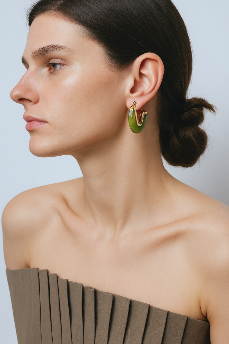 Manner Jewelry Chunky Lucite Hoop Earrings