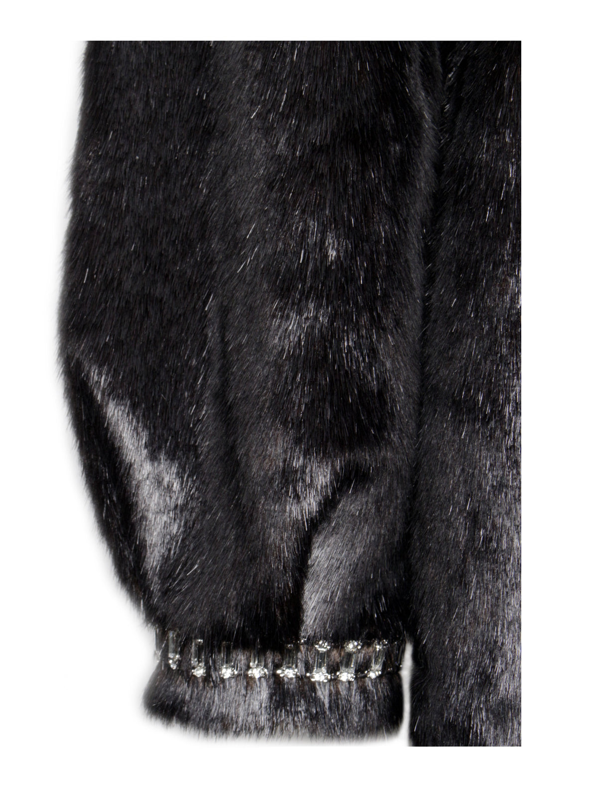 Yahia Black Vegan Long Faux Mink Coat (Archive Sale)