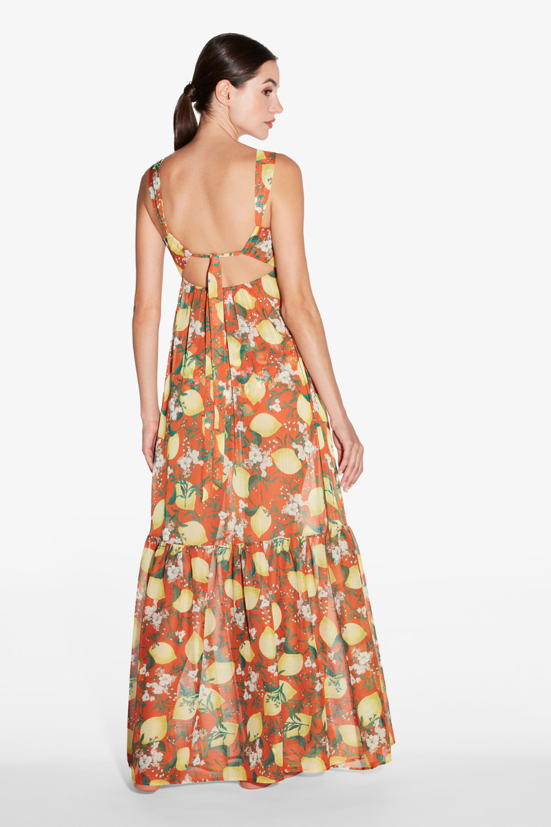 La Perla Amalfi Twist Long Dress in Orange