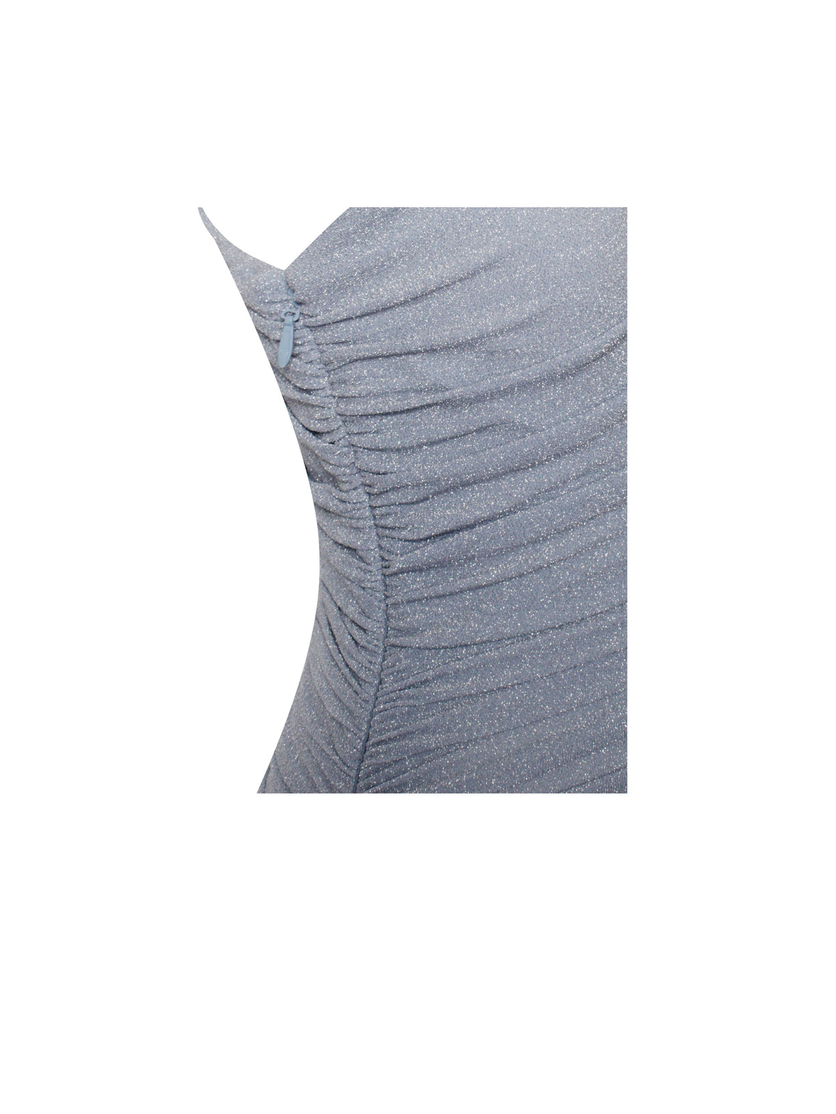 Peyton Light Blue One Sleeve Ruched Pencil Dress (Archive Sale)