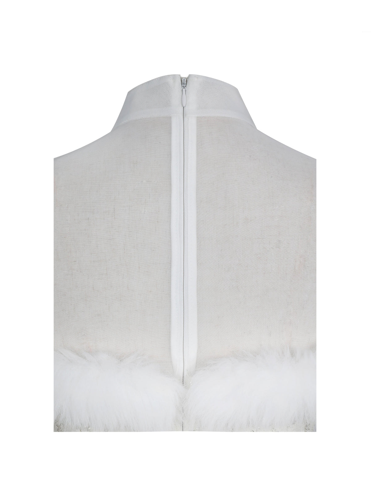 Taylor Ivory Fur Trimmed Beaded Bouclé Mini Dress