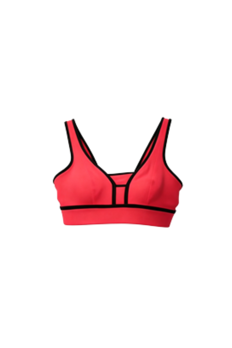 Bandier V Neck Rib Bra Pink BND10101
