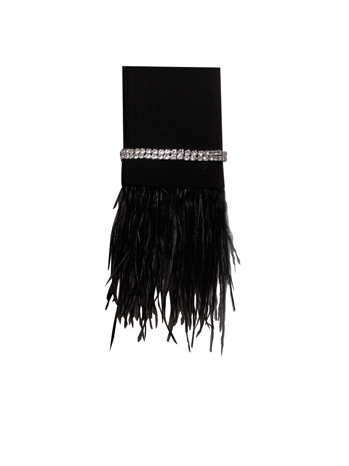 Quilla Black Feather Crystal Sleeve Backless Blazer Dress (Archive Sale)