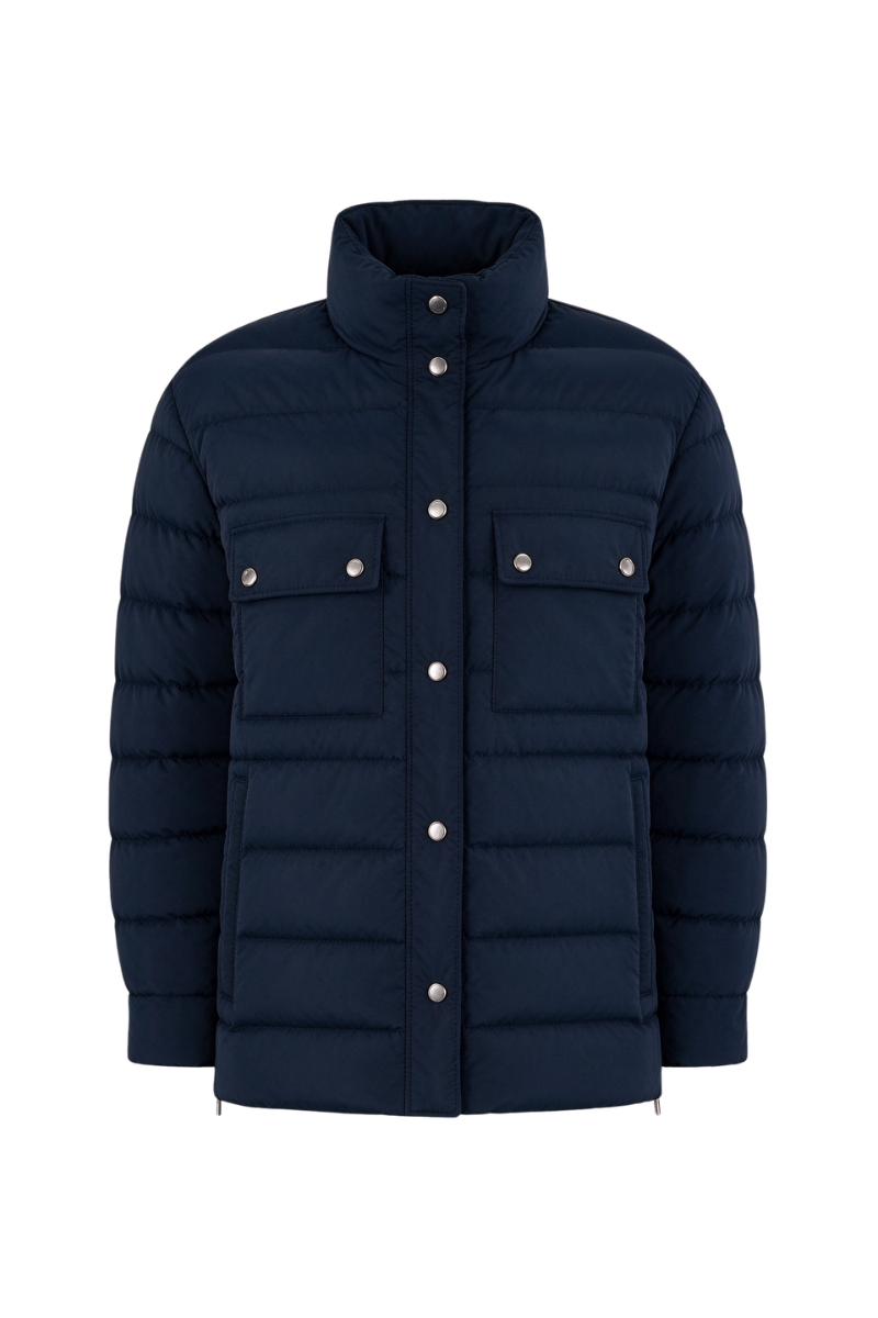 MooRER CRISEIDEOS Stand-Collar Short Down Jacket Blu
