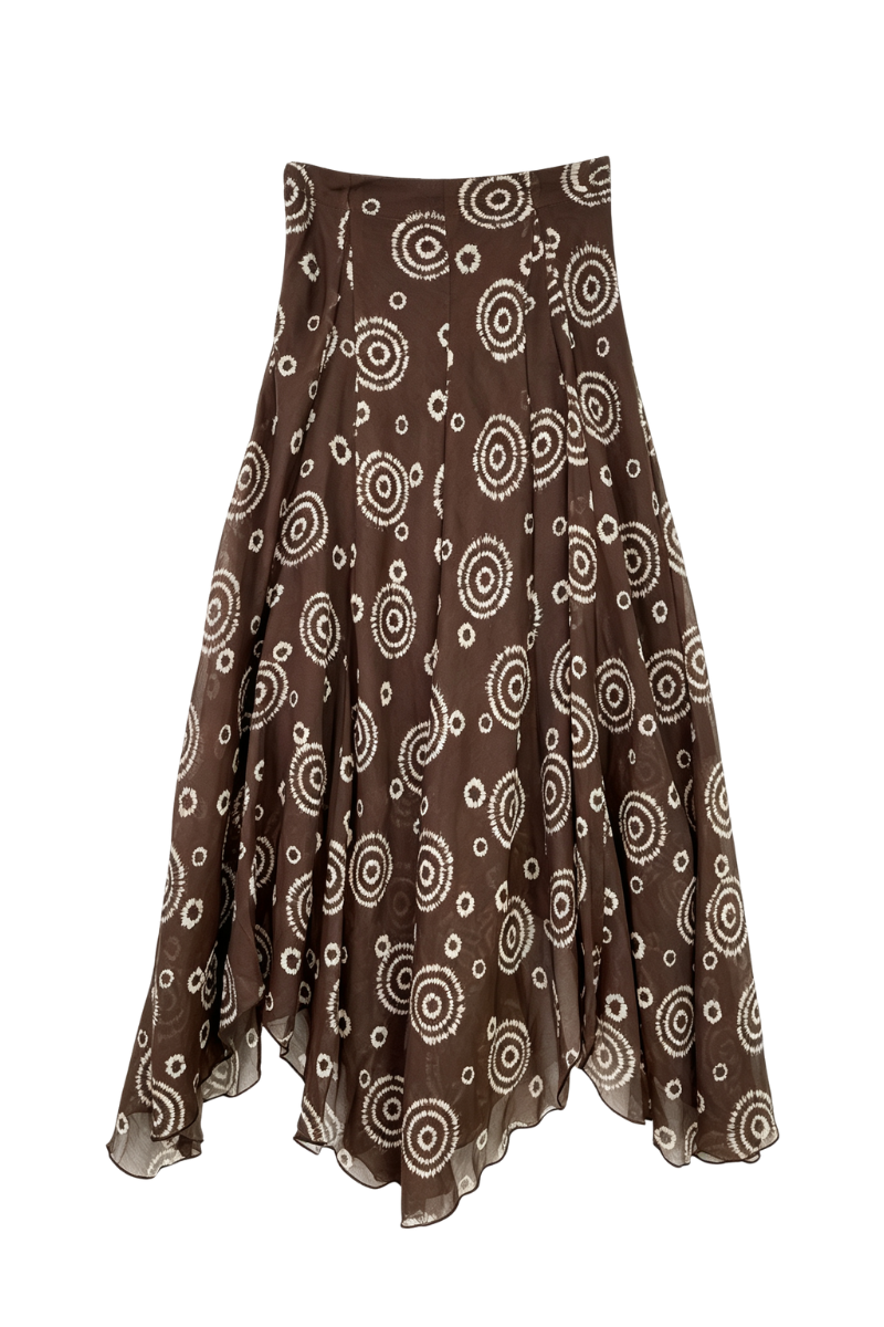 Max Simple Lyocell Resort Skirt Brown MSYW265095B