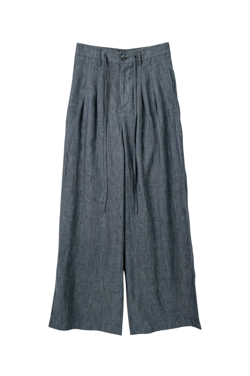 Max Simple Linen Wide-Leg Pants Denim Blue MSYW261128D