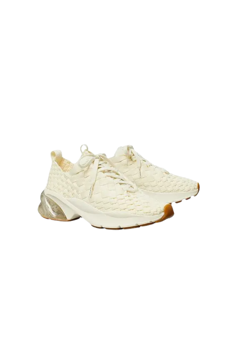 Tory Burch Good Luck Woven Trainer New Ivory 159962104