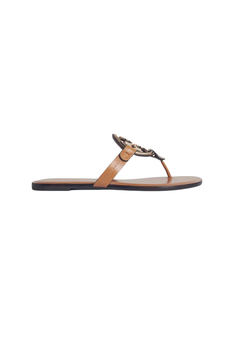 Tory Burch Metal Miller Thong Sandal Walnut/Gold 175596200