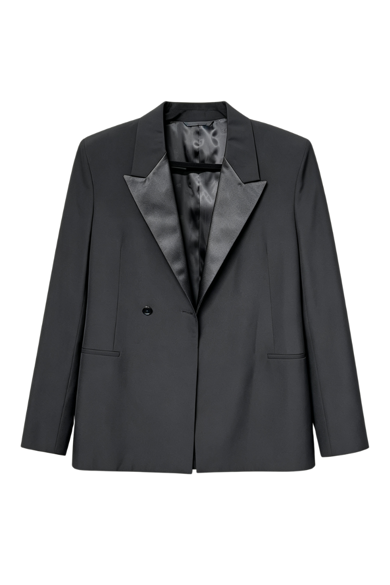 Givenchy Extra Fitted Jacket Satin Peak Lapel Black BM30G014DL