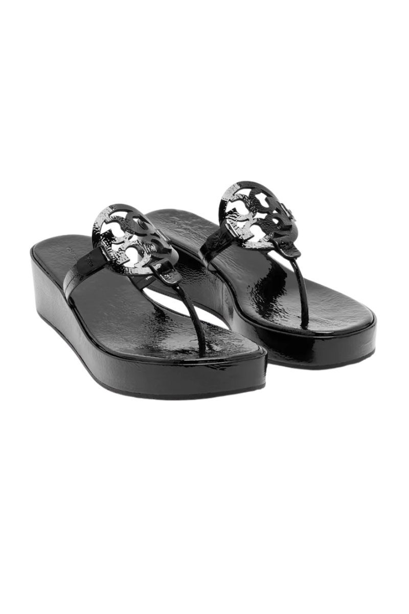 Tory Burch Miller Wedge 25Mm Perfect Black Patent 171325006