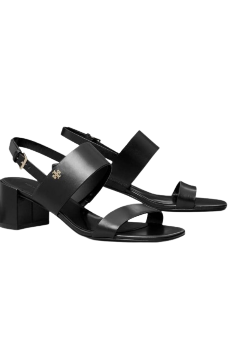 Tory Burch Double T Heel Sandal 50Mm Perfect Black/Perfect Black 158931006