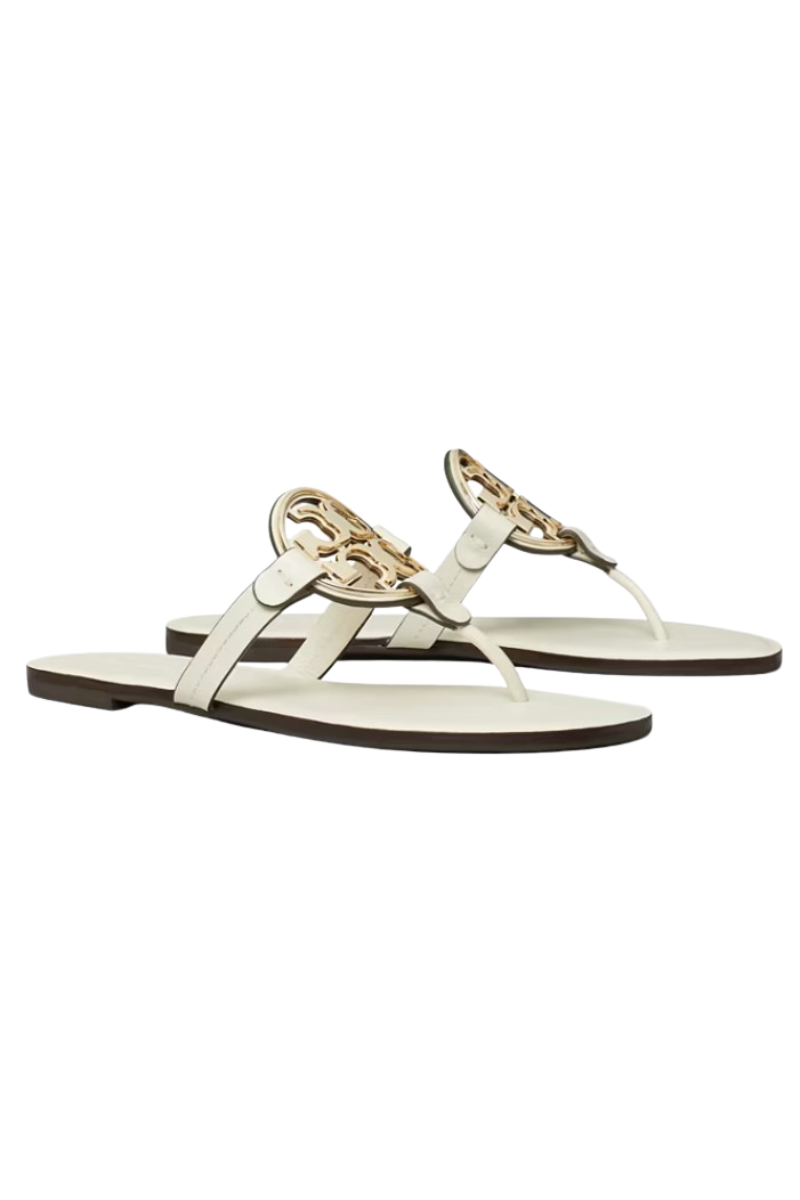 Tory Burch Metal Miller Slippers Light Cream / Gold 167568100