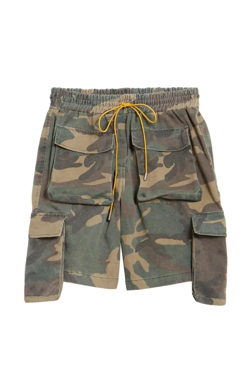 Rhude Camo Cargo Shorts-Military print