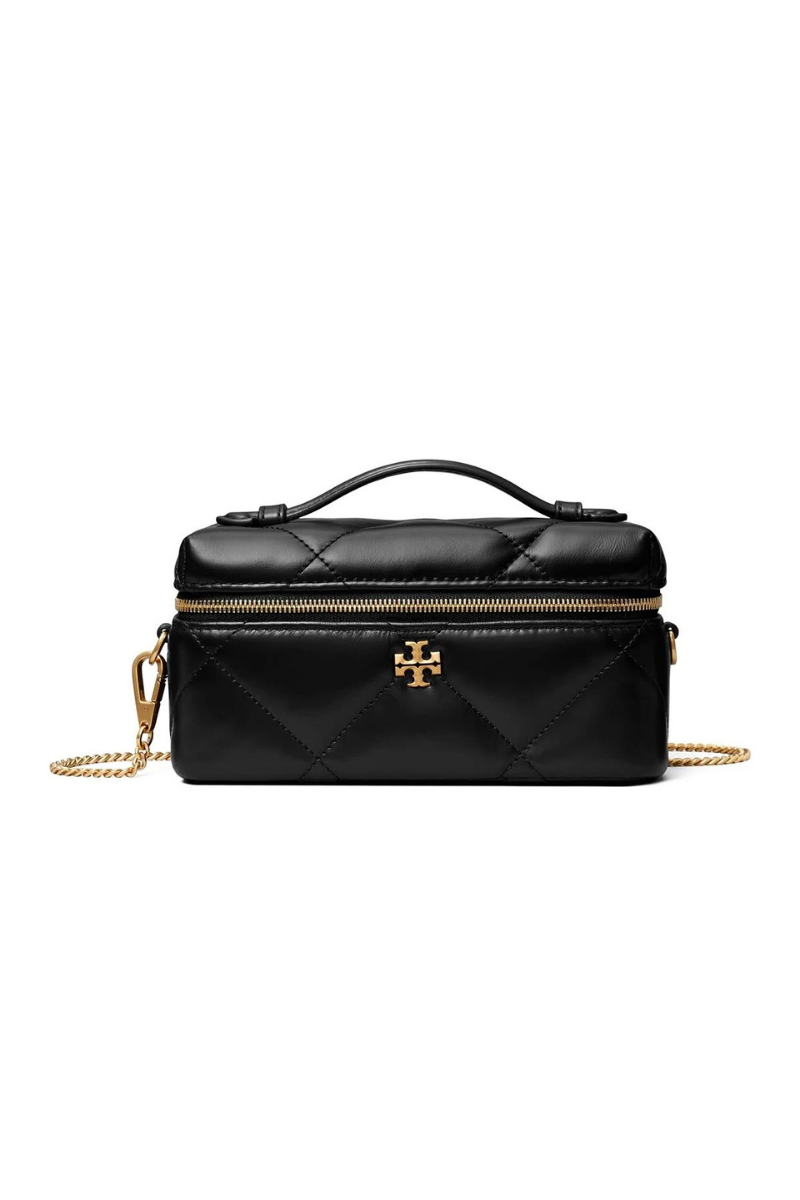 Tory Burch Kira Diamond Quilt East-West Vanity Case Black 176449-001