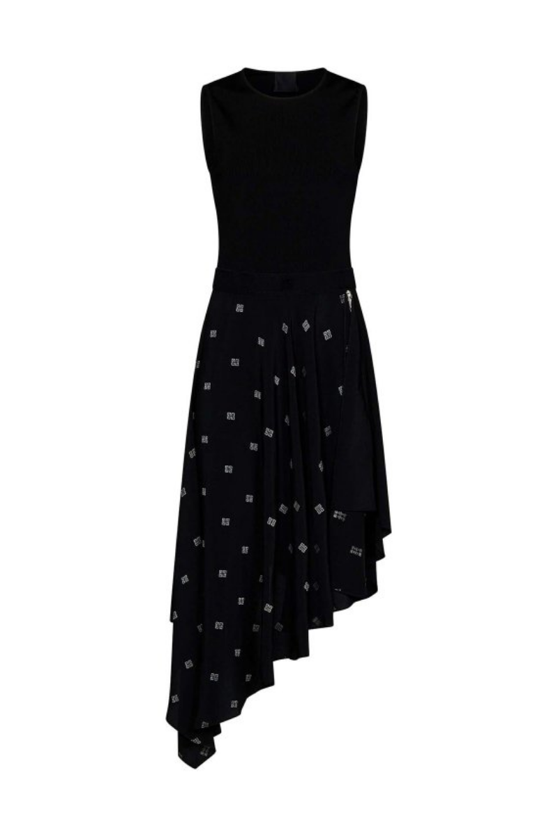 Givenchy Sleeveless Dress W/ Flare Skirt_Black