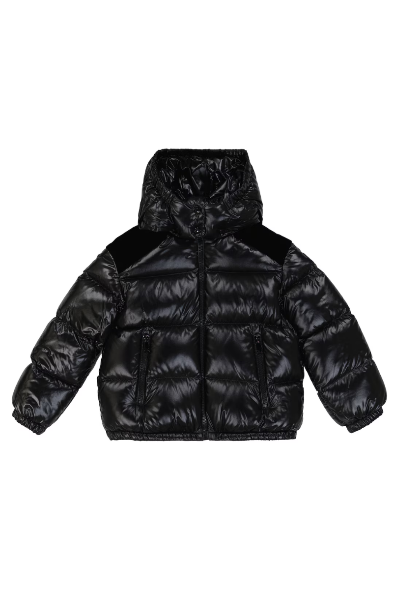 Moncler Kids CHOUELLE GIUBBOTTO Glossy Black Down Puffer Jacket