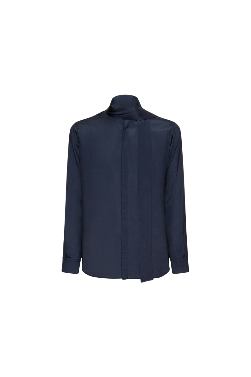 Valentino Silk Long-Sleeved Scarf Shirt