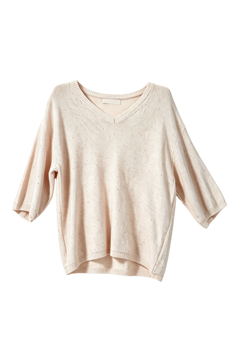 Max Simple Sequin V-Neck Raglan Knit Dusty Pink MSSN267158P