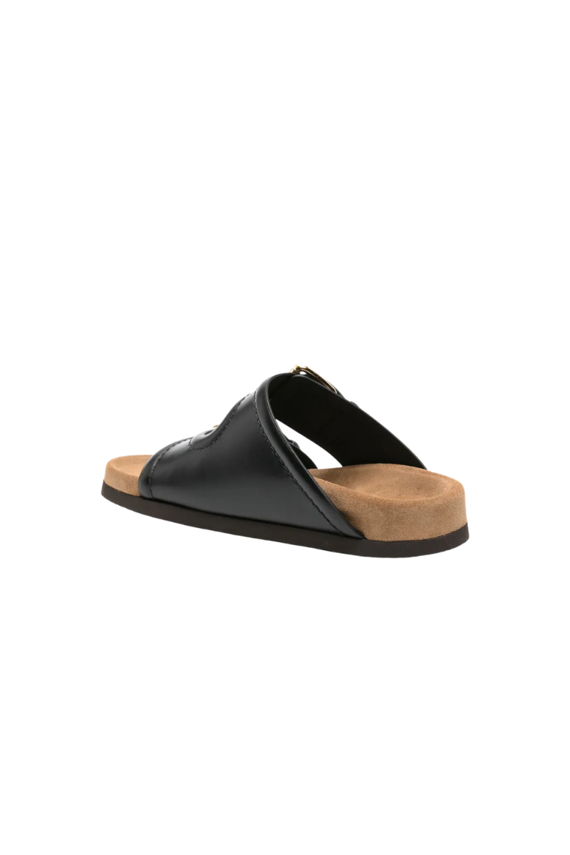 Valentino Garavani Fussfriend double-strap Leather Slides In Black