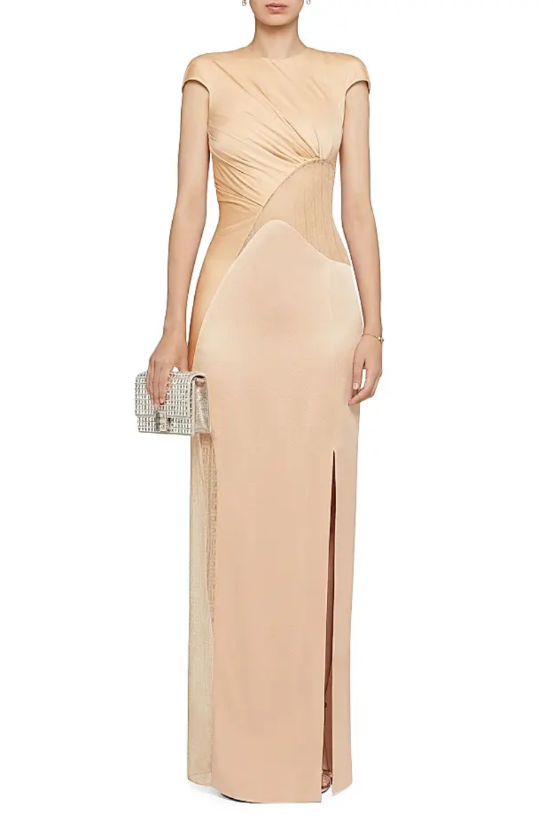 Givenchy Dress With 4G Lace_Tan