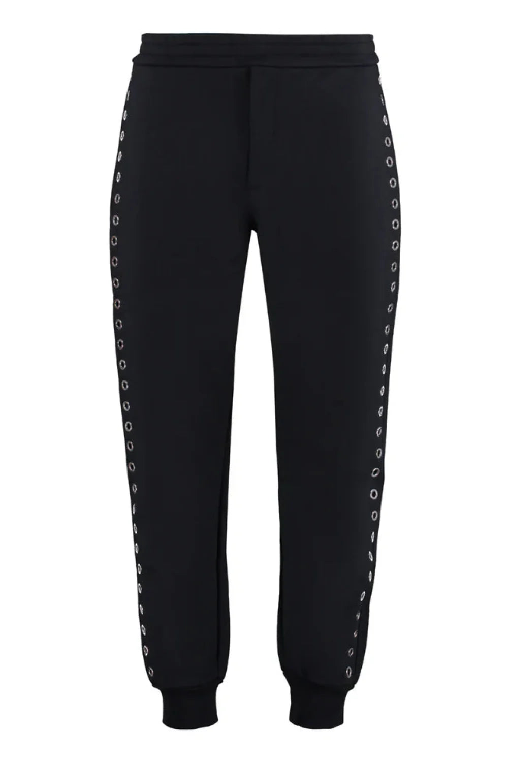 Alexander Mcqueen Eyelet-Embellished Tapered-Leg Cotton-Jersey Jogging Bottoms