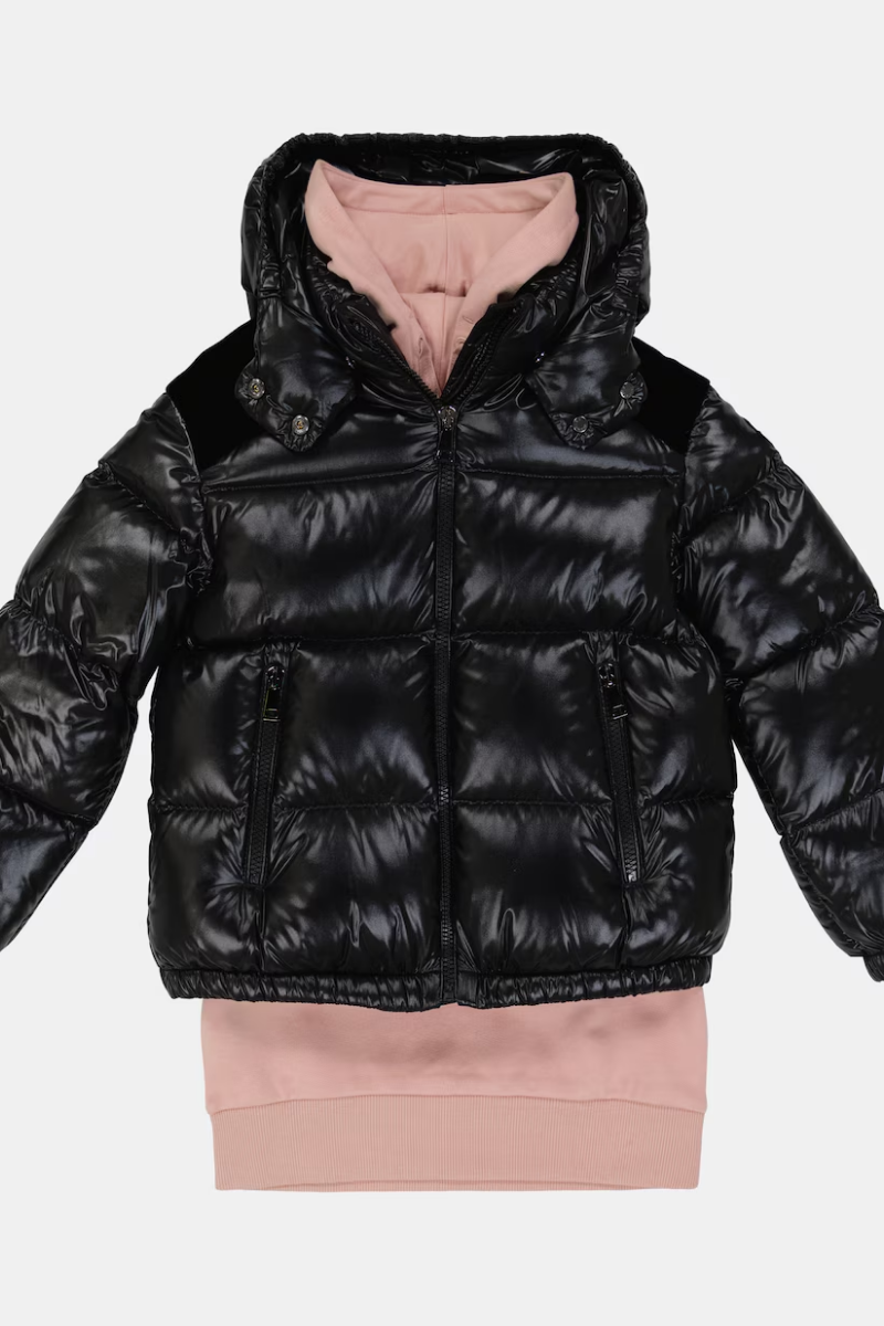 Moncler Kids CHOUELLE GIUBBOTTO Glossy Black Down Puffer Jacket