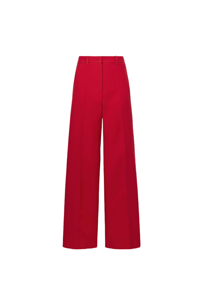 Valentino Garavani Wool And Silk-Blend Crepe Straight-Leg Pants Rosso 3B0RB5201CF_157
