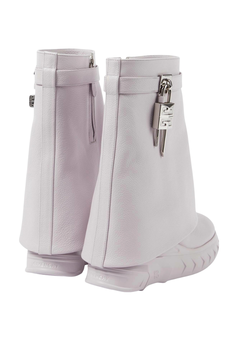 Givenchy Shark Lock Ankle Boots Biker Low Wedge_Soft Lilac BE604AE283595