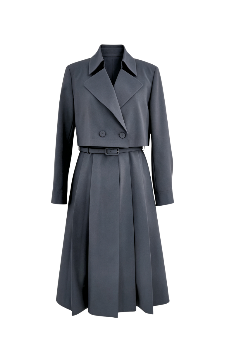 Max Simple 2-in-1 Convertible Trench Set Charcoal MSAL260335C