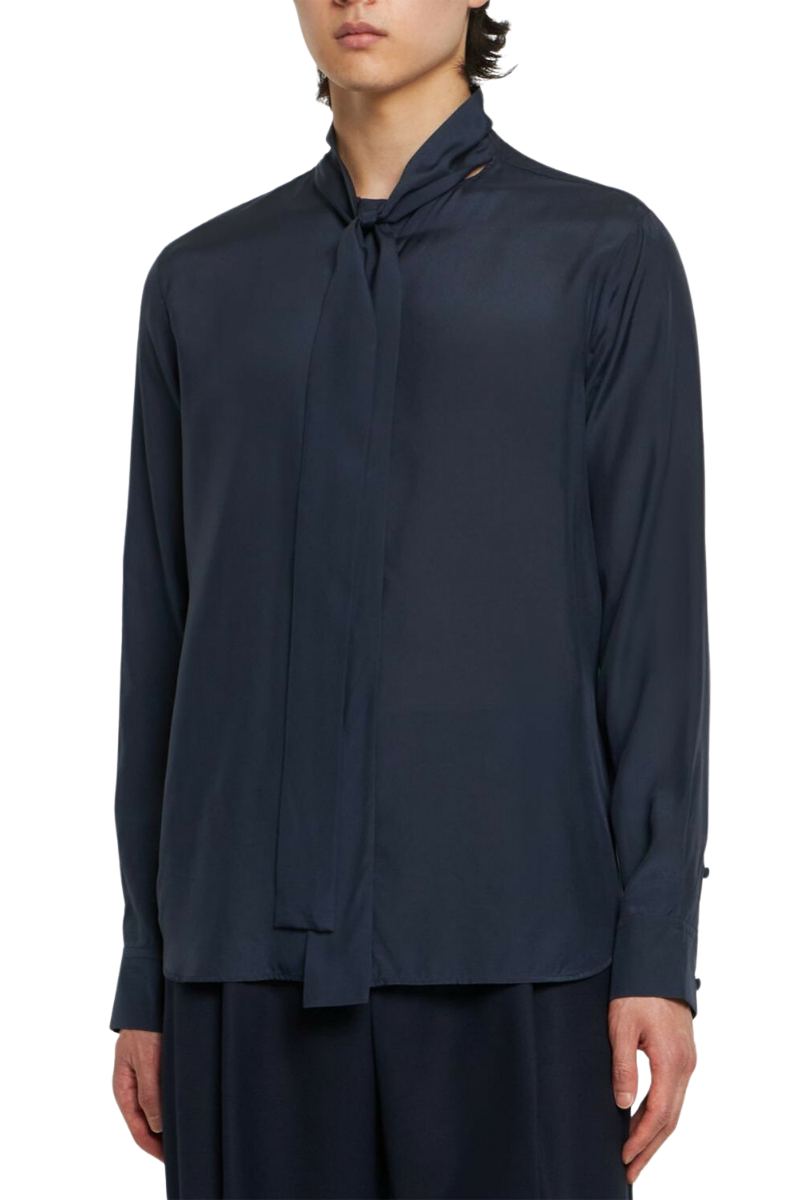 Valentino Silk Long-Sleeved Scarf Shirt