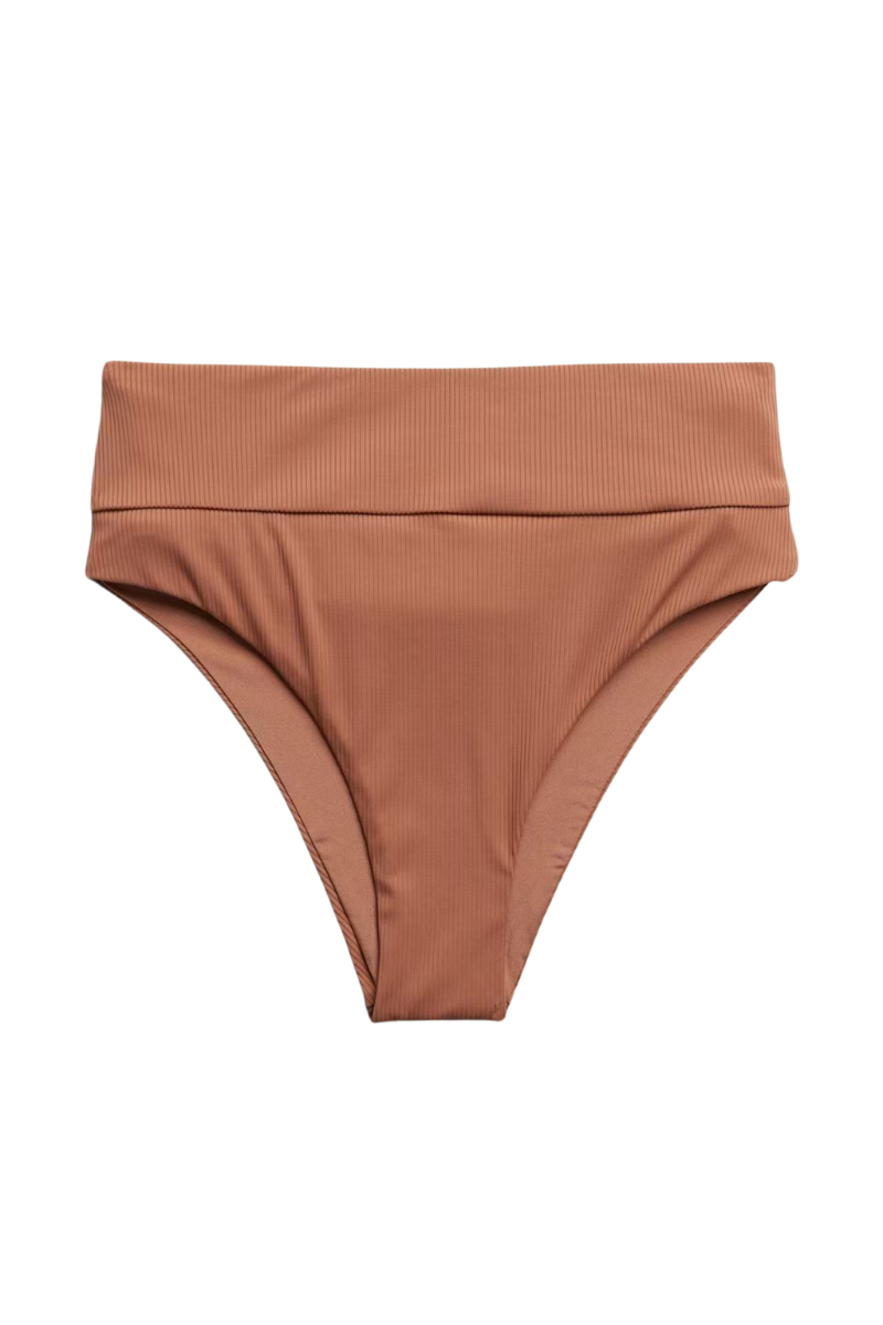Onia Stacey Ribbed Bikini Bottom In Maroon