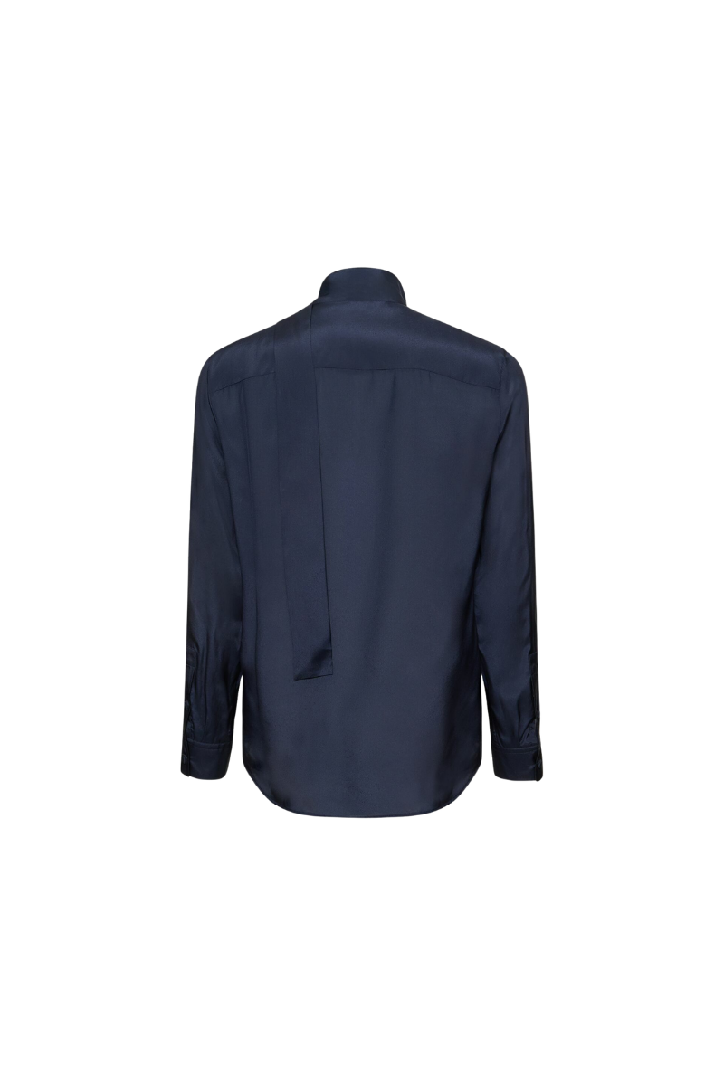 Valentino Silk Long-Sleeved Scarf Shirt