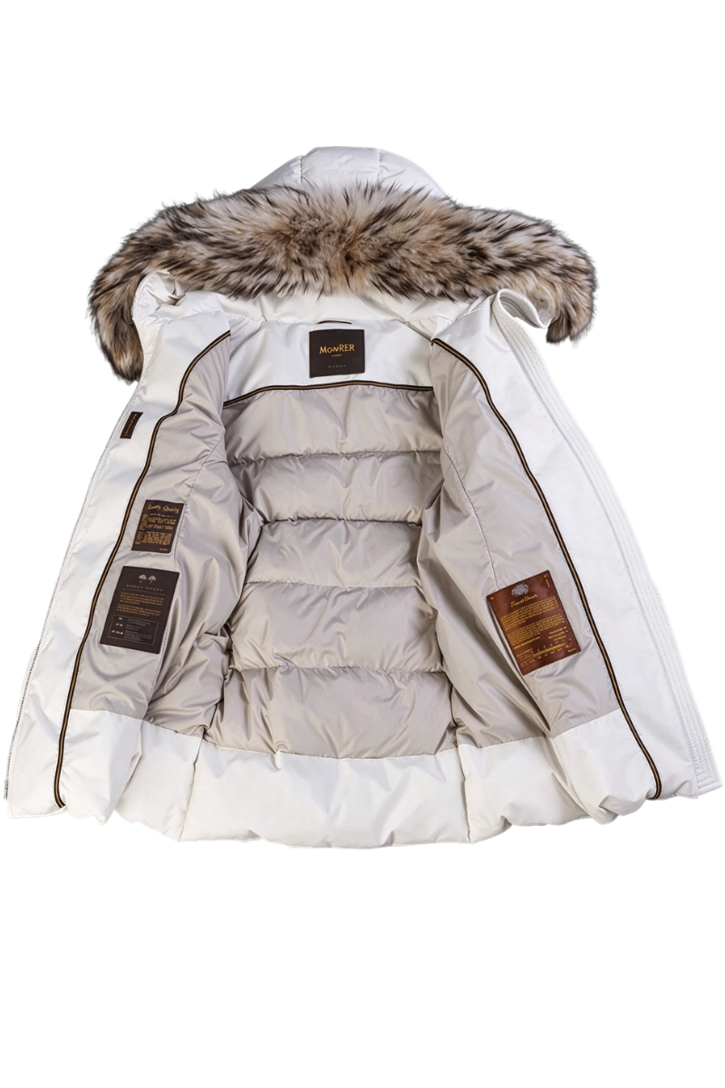 MooRER AKARI-STP Womens Hooded Quilted Coat Blanc