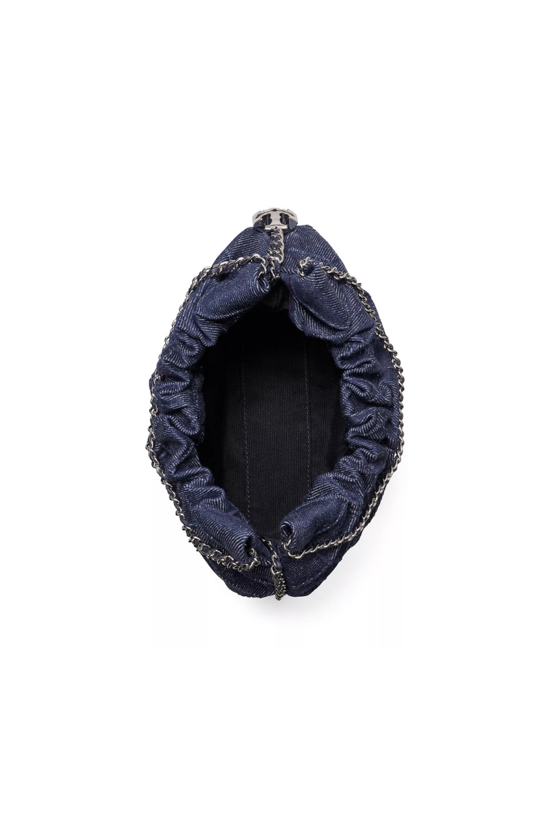 Tory Burch Fleming Denim Mini Hobo Bag Blue 178776-401