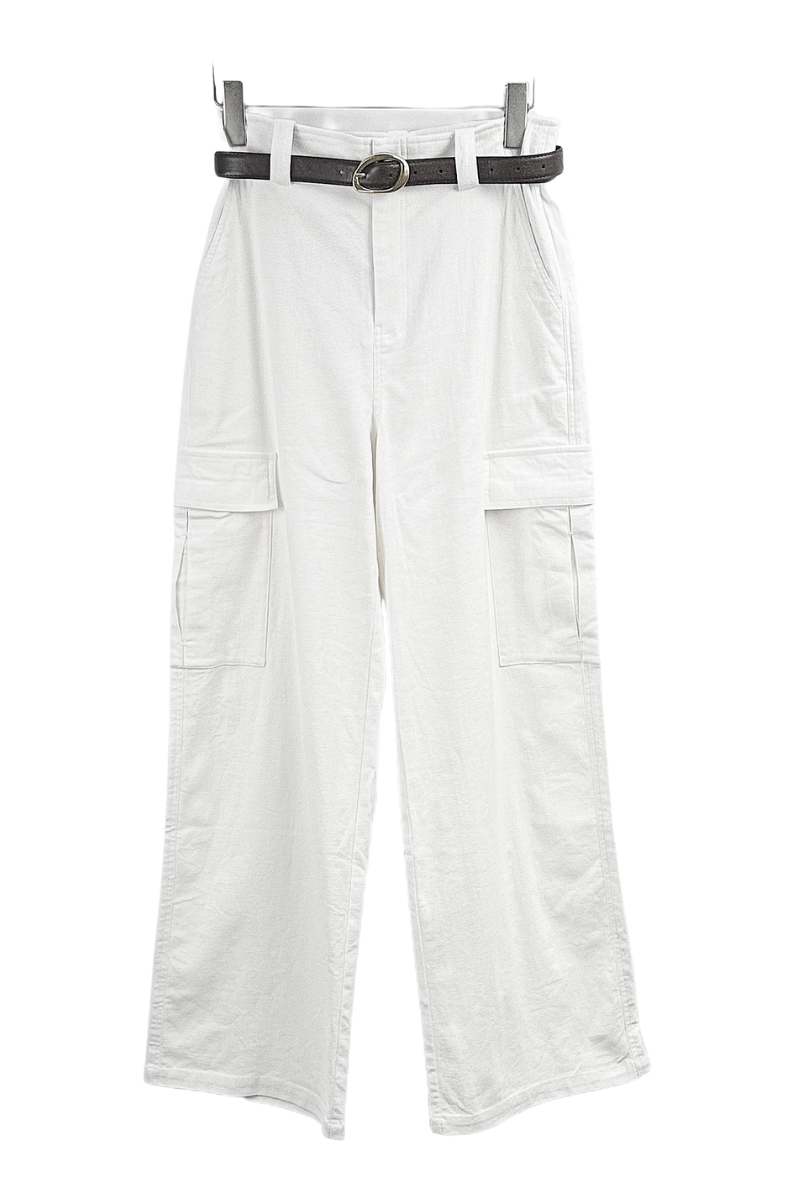 Max Simple Casual Cargo Pants White