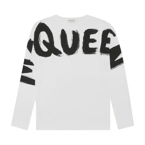 Alexander McQueen Graffiti Long-Sleeve T-Shirt 'White/Mix'