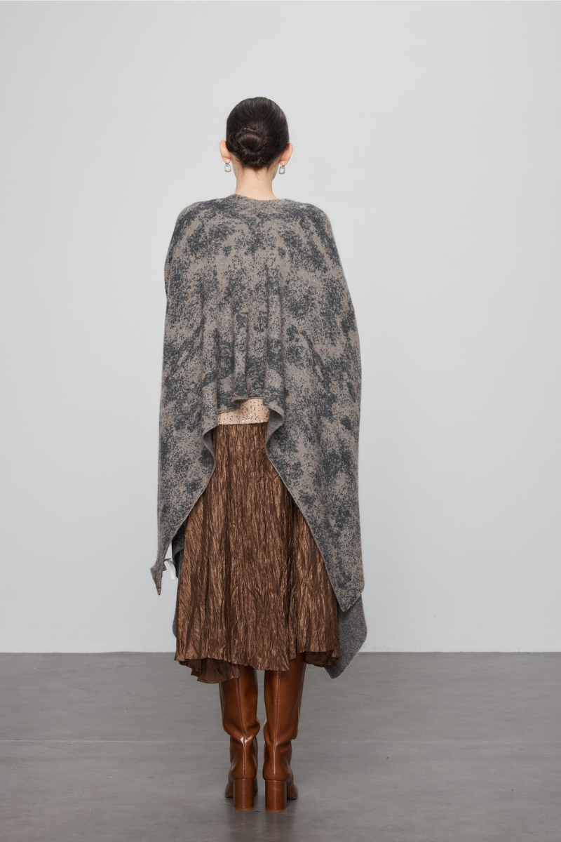 Max Simple Avant-Garde Cashmere Cape Mocca MSDK256472M