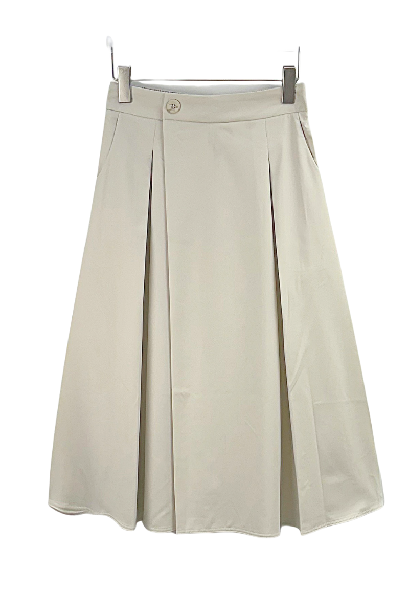Max Simple Casual Midi Skirt White