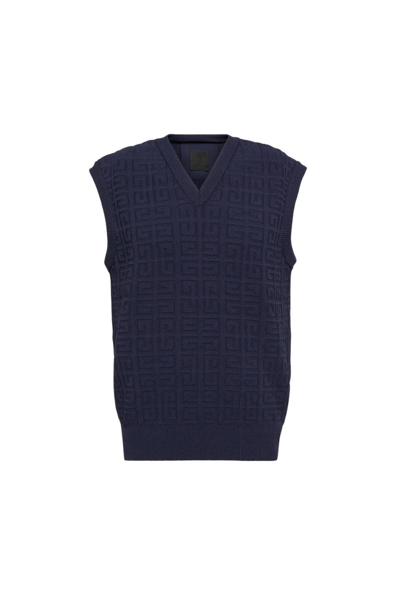 Givenchy Crop V Neck Vest-Medium Grey