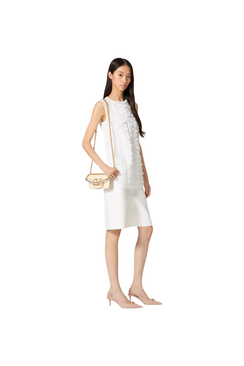 Valentino Top In Compact Popeline Ricamato