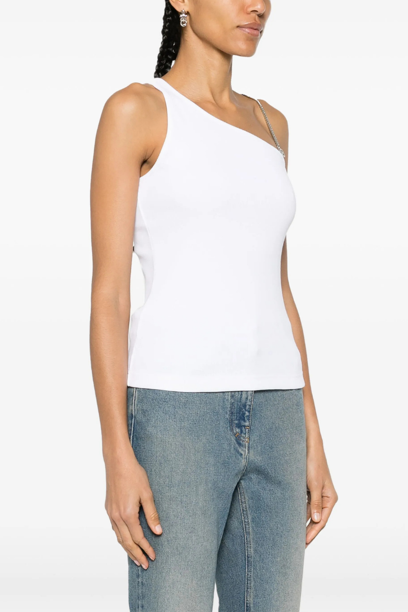 Givenchy One Shoulder Top 4G Chain Strap_White