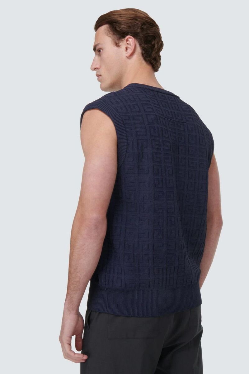 Givenchy Crop V Neck Vest-Medium Grey