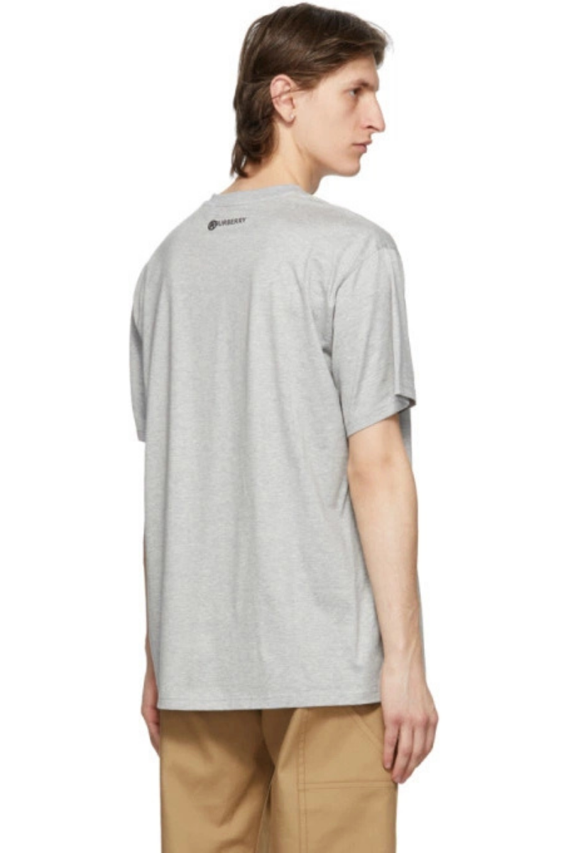 Burberry Men's Grey Double Swan T-Shirt