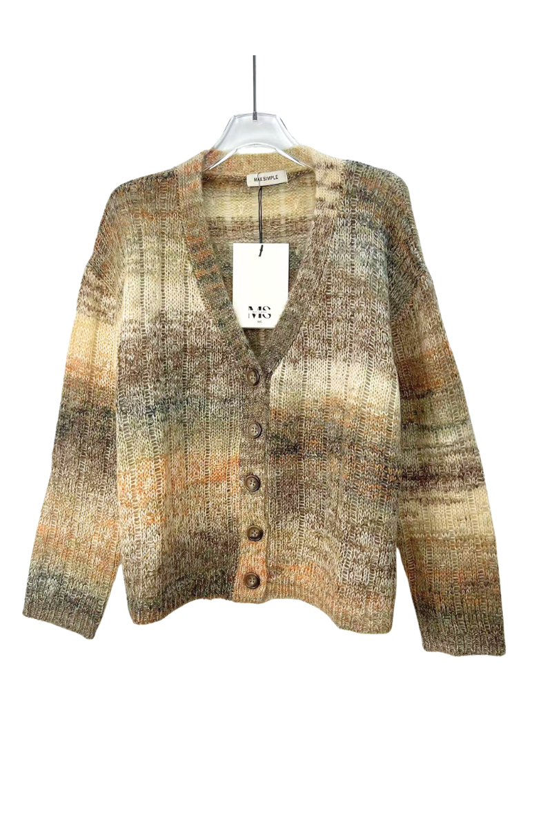 Max Simple Autumnal Marl Wool-Blend Cardigan_Burnt Orange