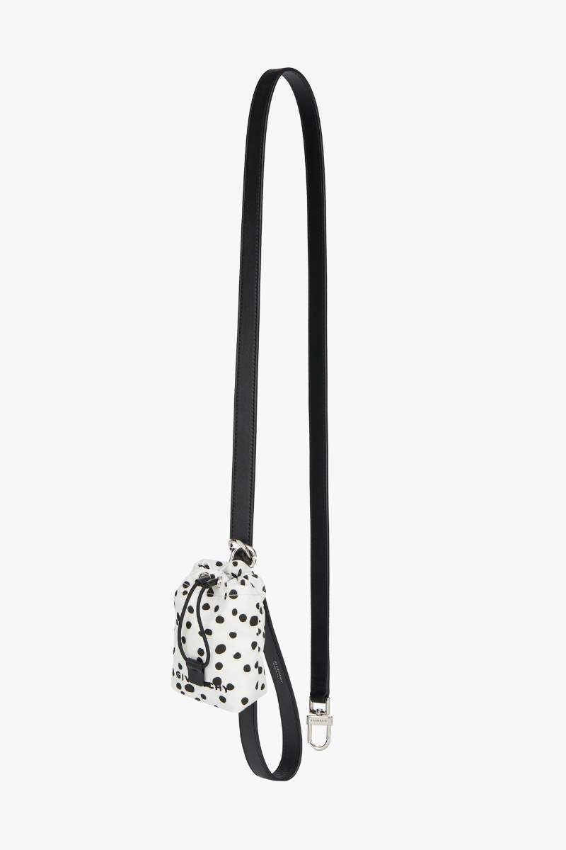Givenchy Leather Dog Leash With Nylon Waste Bag Holder In Black