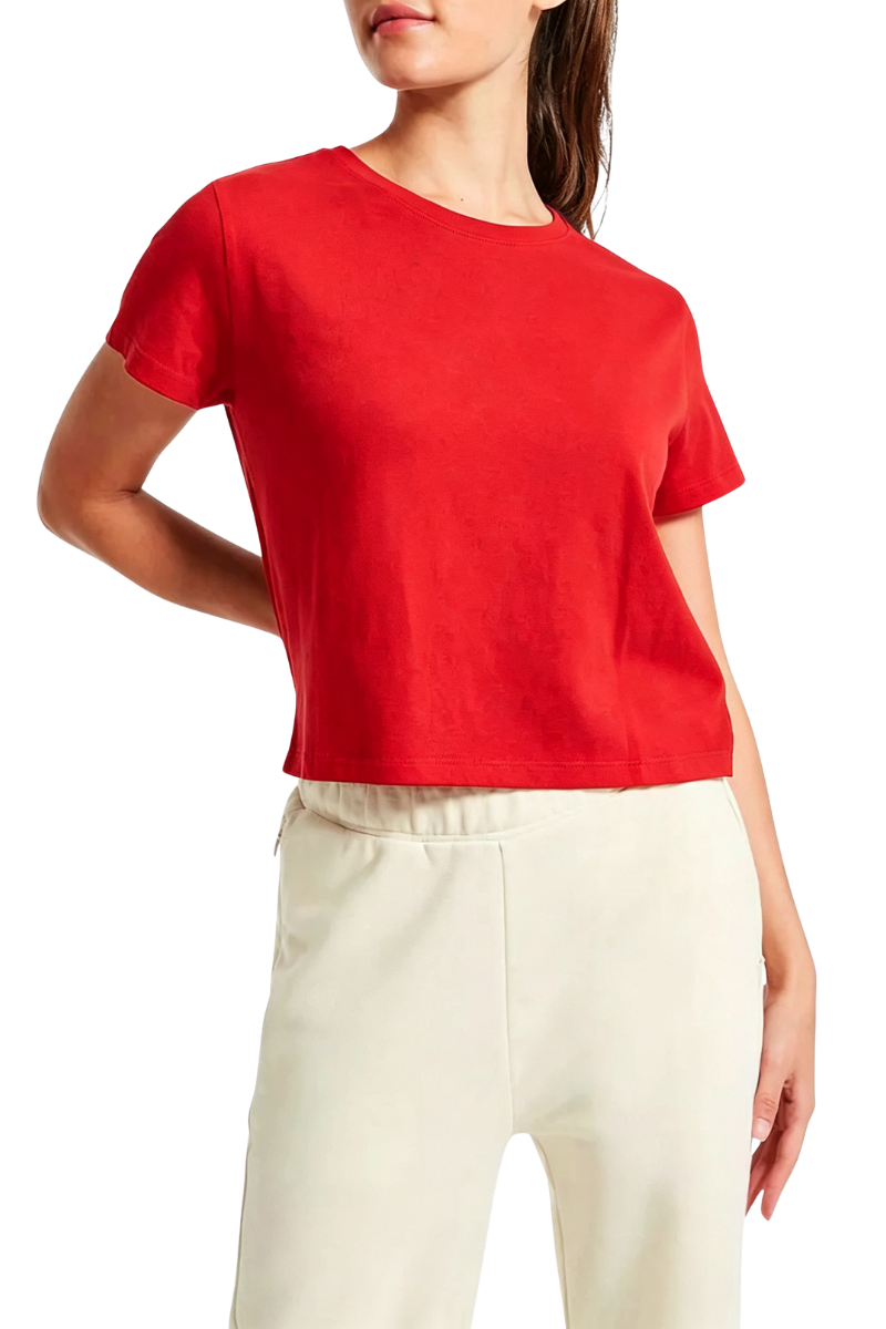Bandier Bowery Boxy Weekend Cotton Tee Virtual Pink BW202083