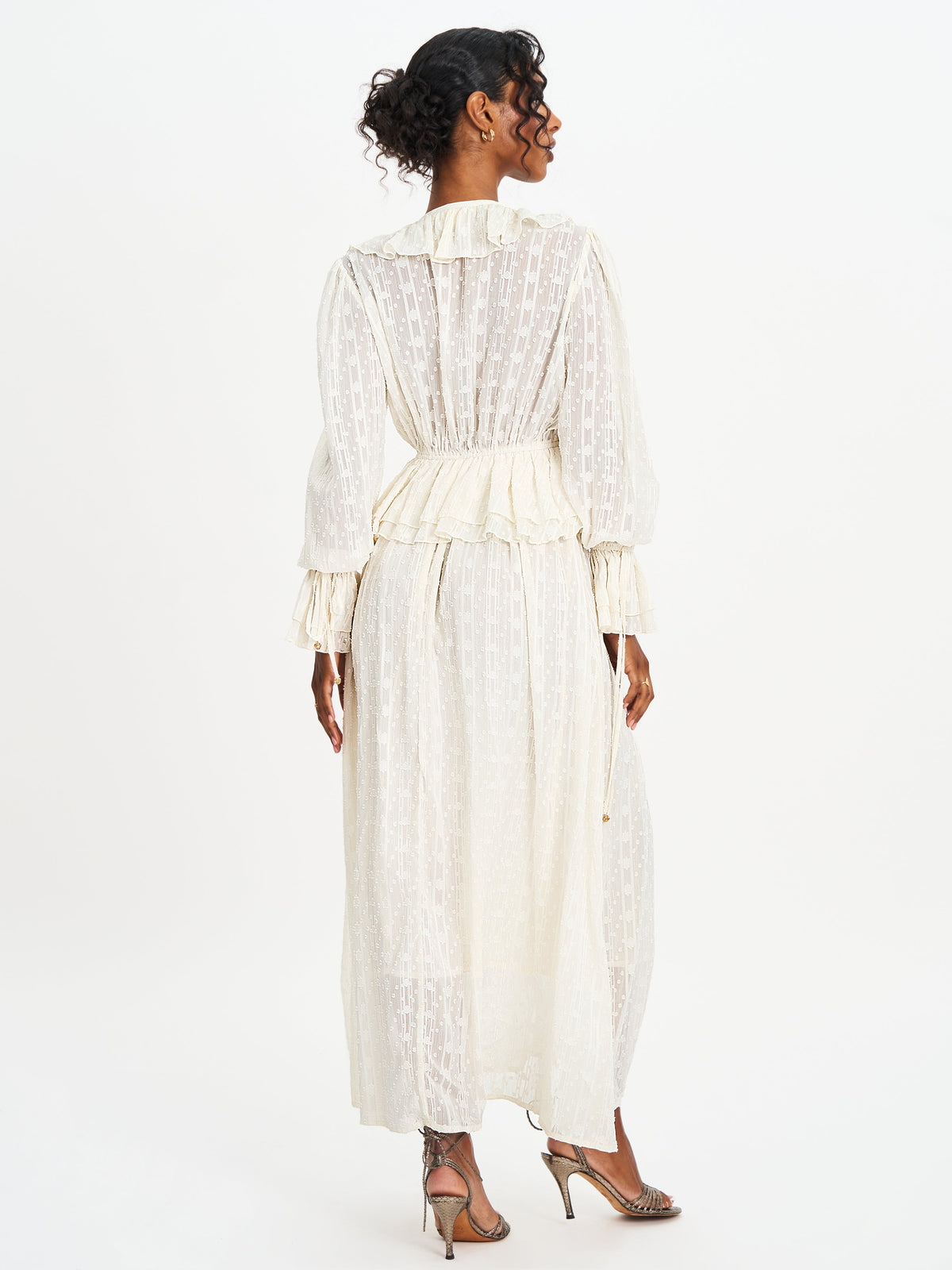 Safiya Jacquard Chiffon Long Sleeve Maxi Dress (Archive Sale)