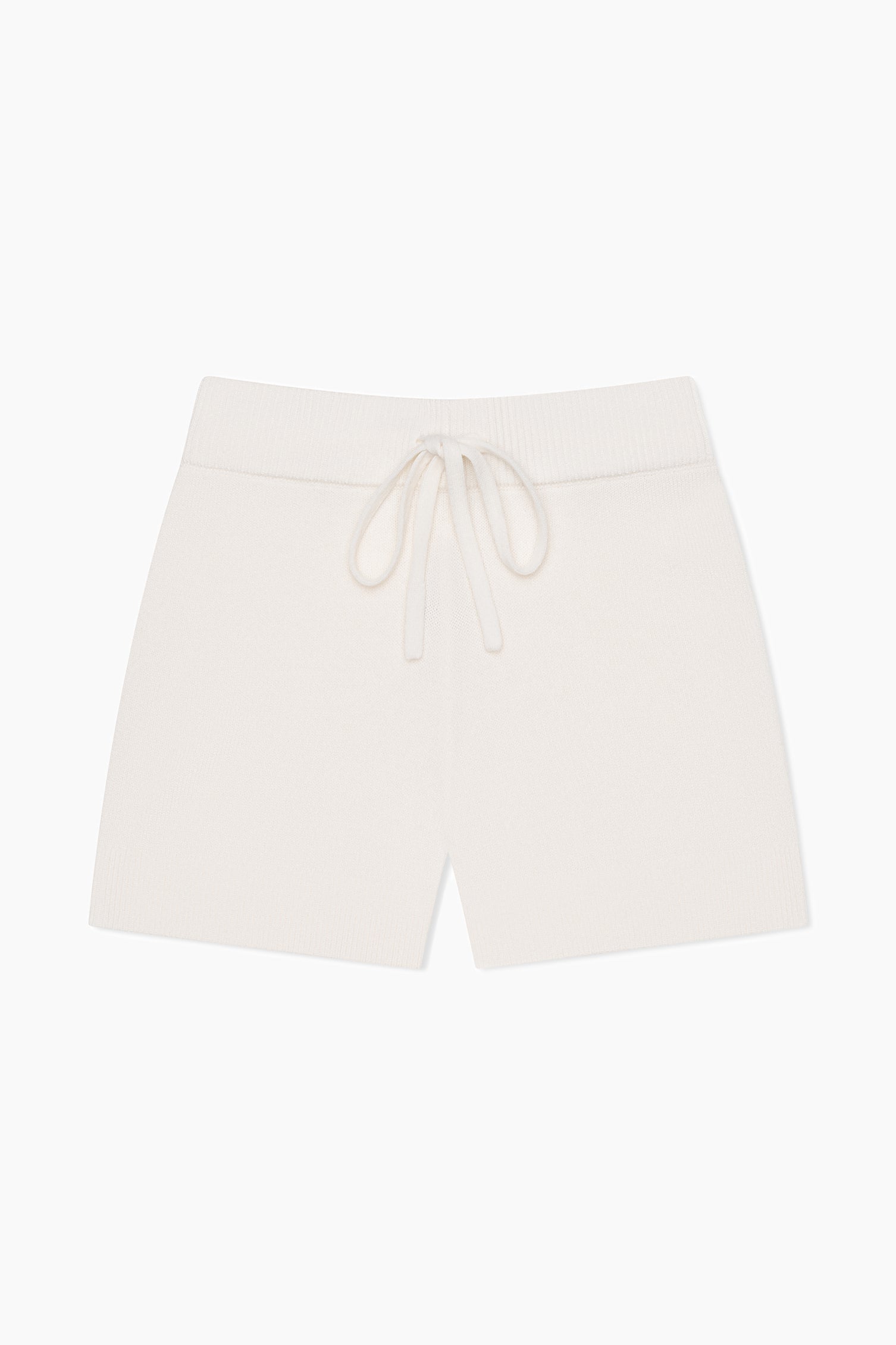 Wool and Cashmere Fine Knit Shorts - Vanilla Cream - Du & Berry